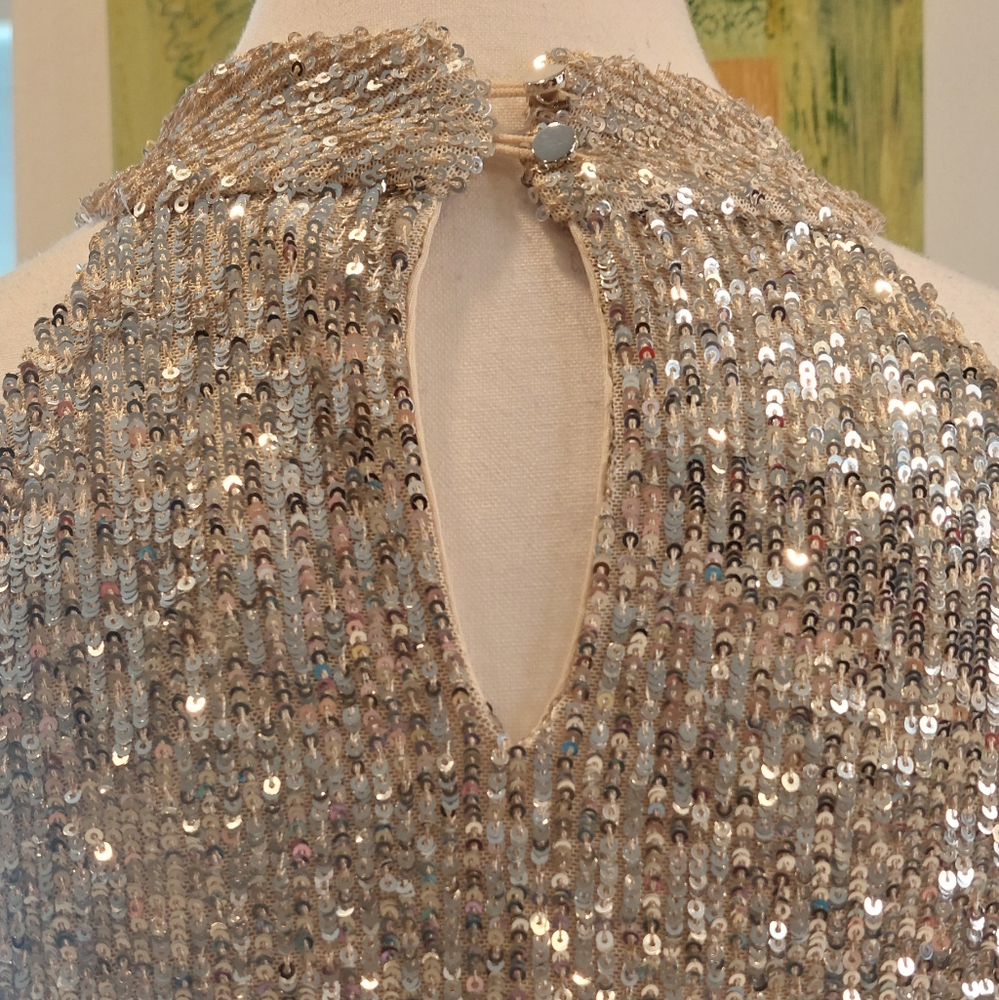 Cable & Gauge Silver Sequin Halter Dress - Picture 5 of 8